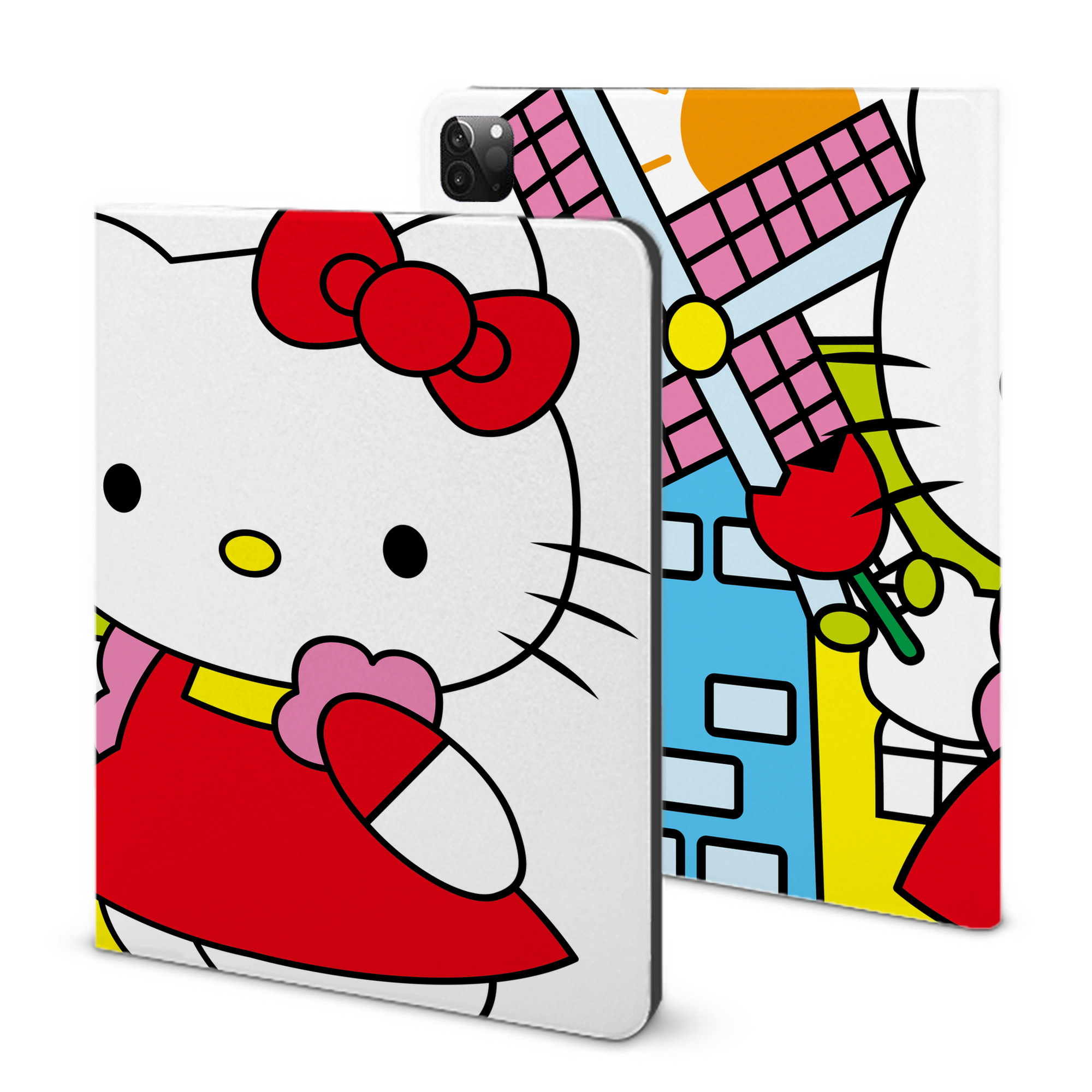 （画像用） Hello Kitty ハローキティ IPadケース ペンホルダー付き ブックスタイルデザイン